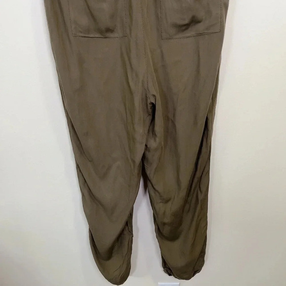 Caslon Sleeveless Green Army Waist Drawstring Jumpsuit - Picture 9 of 11